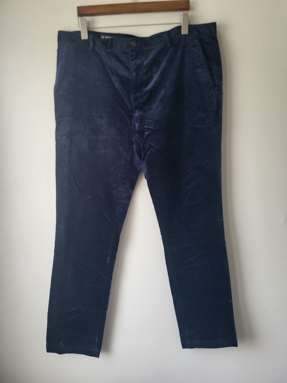 INC International Concepts Navy Straight Leg VelourWomen's Pants
